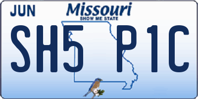 MO license plate SH5P1C