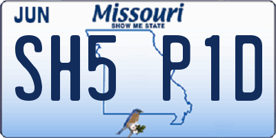 MO license plate SH5P1D