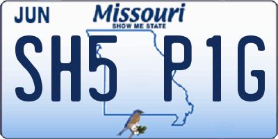 MO license plate SH5P1G