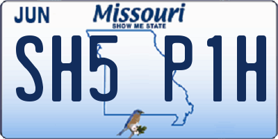 MO license plate SH5P1H