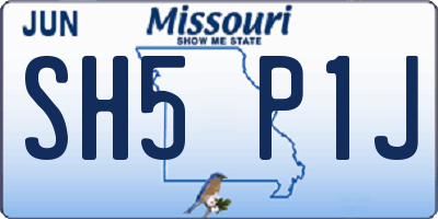MO license plate SH5P1J