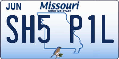 MO license plate SH5P1L
