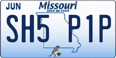 MO license plate SH5P1P