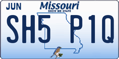 MO license plate SH5P1Q