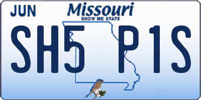 MO license plate SH5P1S
