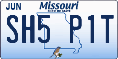 MO license plate SH5P1T