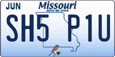 MO license plate SH5P1U