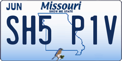 MO license plate SH5P1V