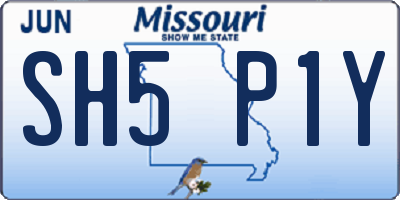 MO license plate SH5P1Y
