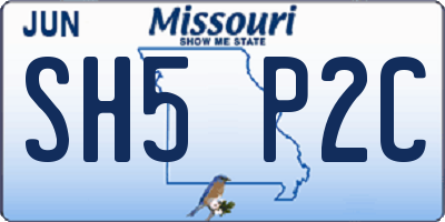MO license plate SH5P2C