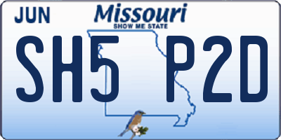 MO license plate SH5P2D
