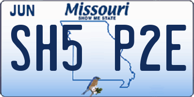 MO license plate SH5P2E