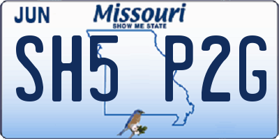 MO license plate SH5P2G