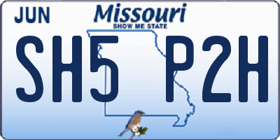 MO license plate SH5P2H