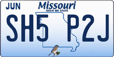 MO license plate SH5P2J