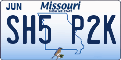 MO license plate SH5P2K