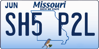 MO license plate SH5P2L