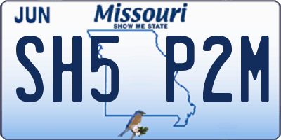 MO license plate SH5P2M