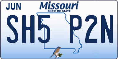 MO license plate SH5P2N