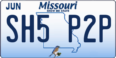 MO license plate SH5P2P
