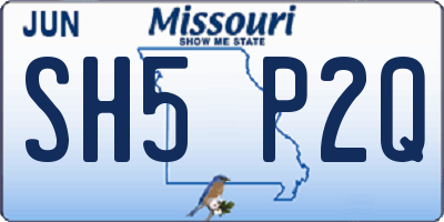 MO license plate SH5P2Q