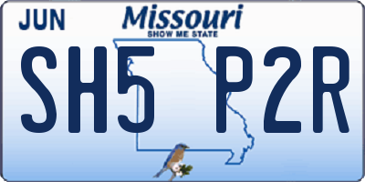 MO license plate SH5P2R
