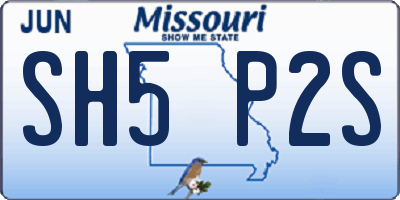 MO license plate SH5P2S