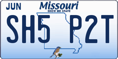 MO license plate SH5P2T