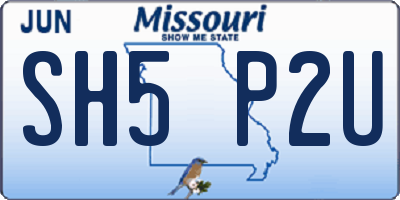 MO license plate SH5P2U