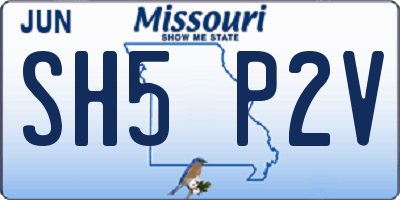 MO license plate SH5P2V