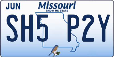 MO license plate SH5P2Y