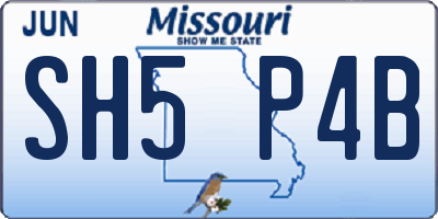 MO license plate SH5P4B