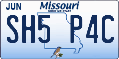 MO license plate SH5P4C