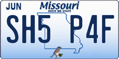 MO license plate SH5P4F