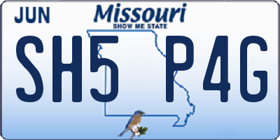MO license plate SH5P4G