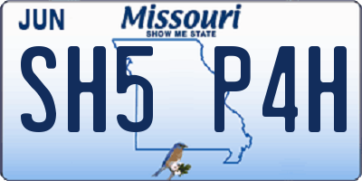 MO license plate SH5P4H