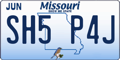 MO license plate SH5P4J