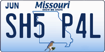 MO license plate SH5P4L
