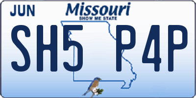 MO license plate SH5P4P