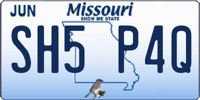 MO license plate SH5P4Q