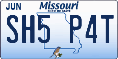 MO license plate SH5P4T