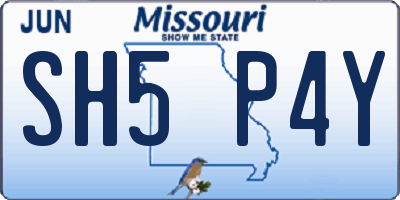 MO license plate SH5P4Y