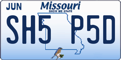 MO license plate SH5P5D