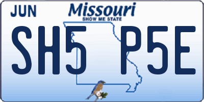 MO license plate SH5P5E
