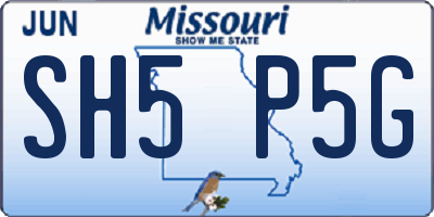 MO license plate SH5P5G