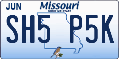 MO license plate SH5P5K