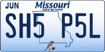 MO license plate SH5P5L