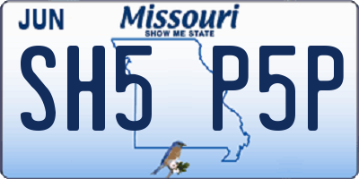 MO license plate SH5P5P
