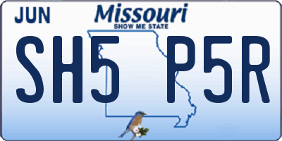MO license plate SH5P5R