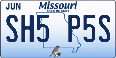 MO license plate SH5P5S